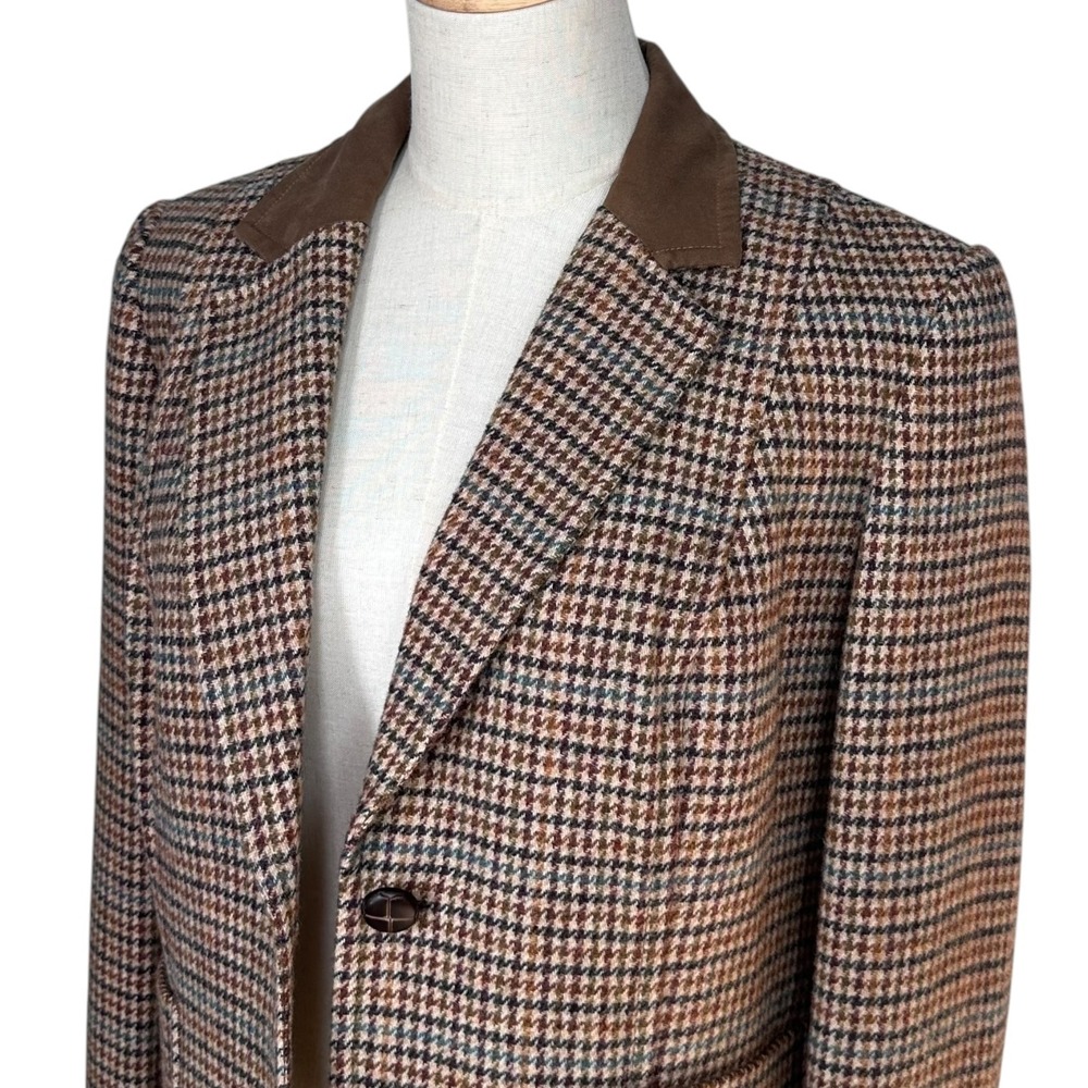 Talbots Wool Blend‎ Houndstooth Blazer Sz 10 Heritage Equestrian Preppy Office - Picture 3 of 13